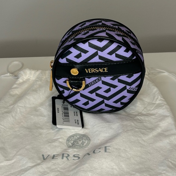 Versace La Greca Round Zip Pouch - Picture 4 of 11